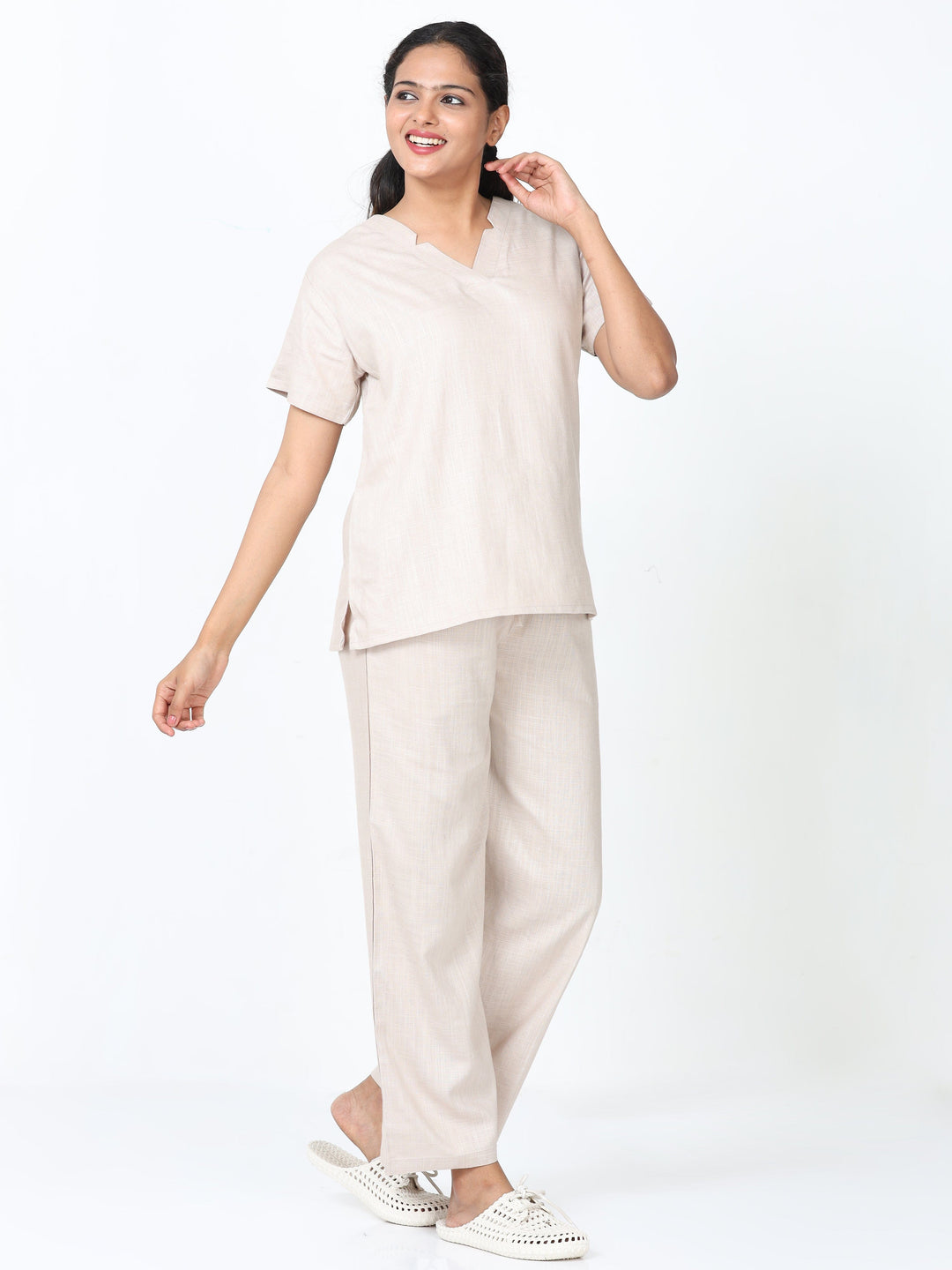  Co-ord sets  womens co ords - Buy Oyster Linen Slub Co-ord Sets - 9shines label 