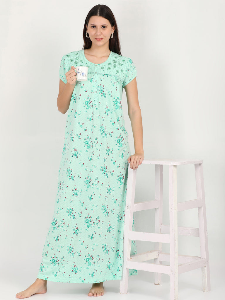 Buy HOUSE OF PAAVAY Super Soft Cotton Zipless Cotton Feedin  Loungewear/Maternity and Postpartum Feeding Wear/Stretchable and Soft.  (Xs-Full Length_Green) at